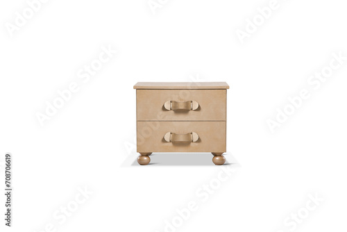 Wallpaper Mural light brown modern wood bedside table isolated on white background
 Torontodigital.ca