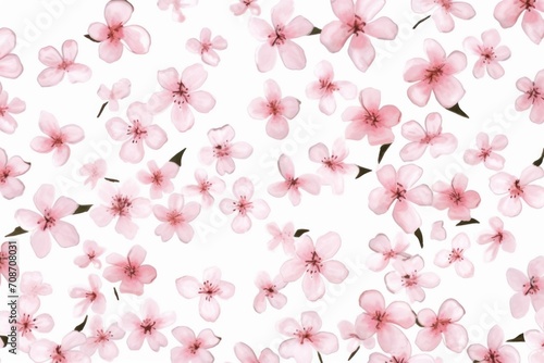 Floral pattern with small pink flowers. Watercolor style