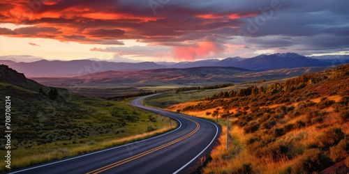 It's like a journey through nature's canvas, where the road leads you through vibrant and expansive landscapes.