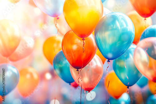 Colorfool balloons background with bokeh photo