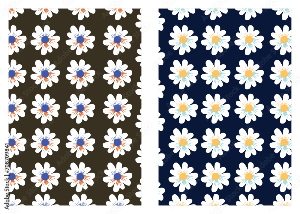 seamless flower based floral pattern vector design, seamless design, 