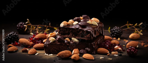 delicious chocolate cake with hazelnuts