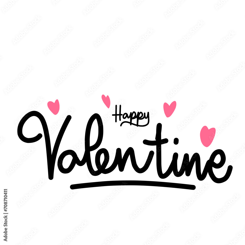 Fototapeta premium Happy Valentines Day typography