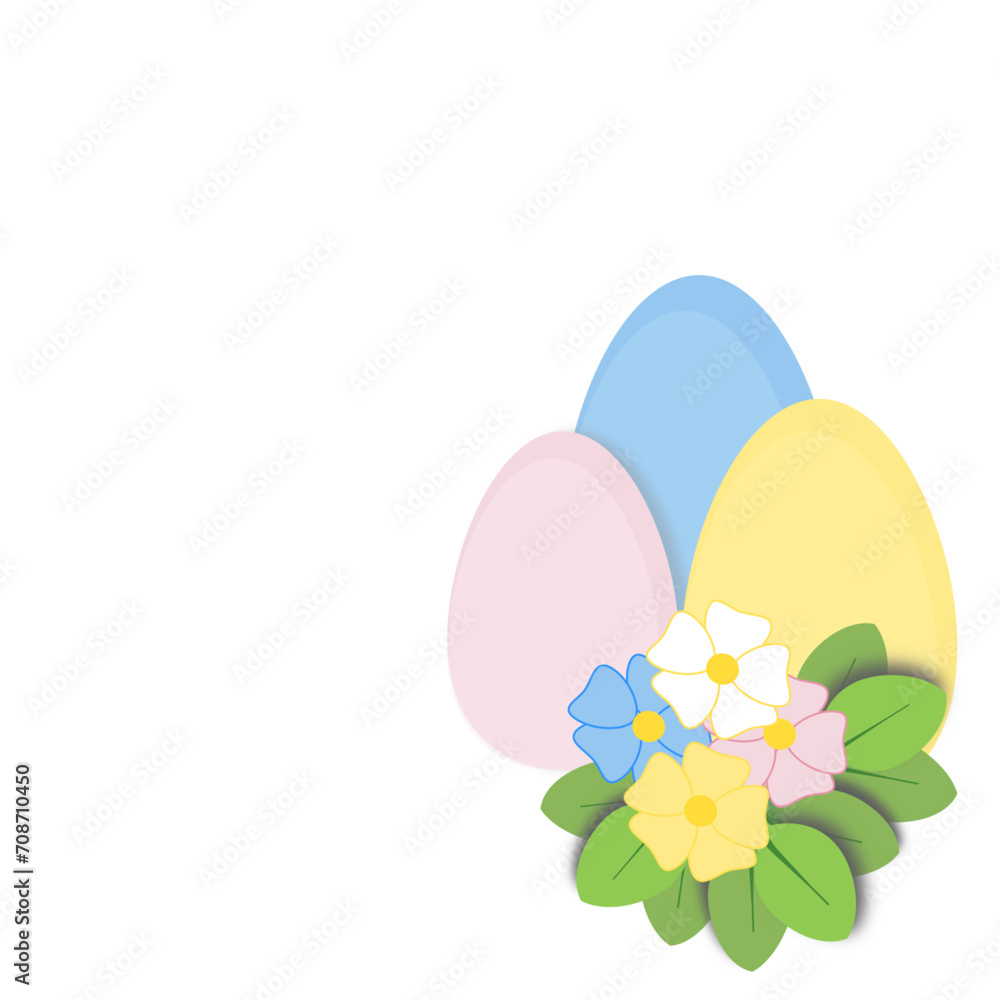 easter eggs with flowers