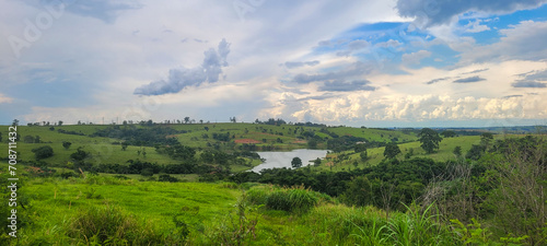 lake in the middle of the mountains in the middle of nature in a valley