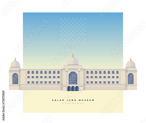 Salar Jung Museum - Hyderabad, Telangana - Stock Illustration photo