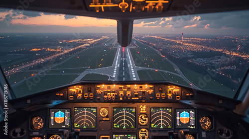 Takeoff and landing of an airplane that captures and mesmerizes the spirit with a beautiful background at speed