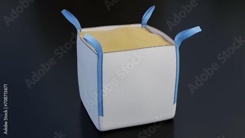 Big-Bag mit Sand und blauen Schlaufen