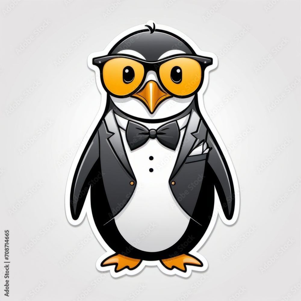 Obraz premium penguin with glasses