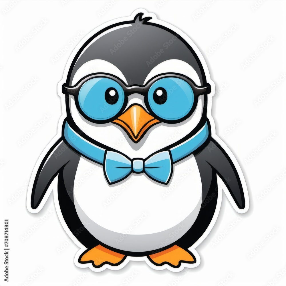 Fototapeta premium penguin with glasses