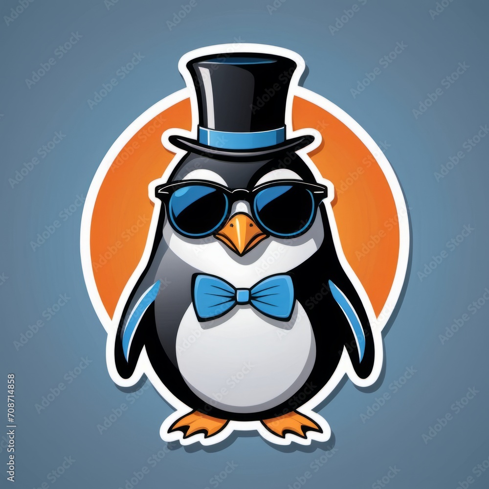 Fototapeta premium penguin with glasses