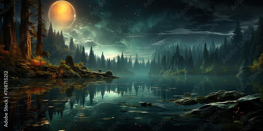 calming image captures the beauty of nighttime in nature, providing a space for relaxation 