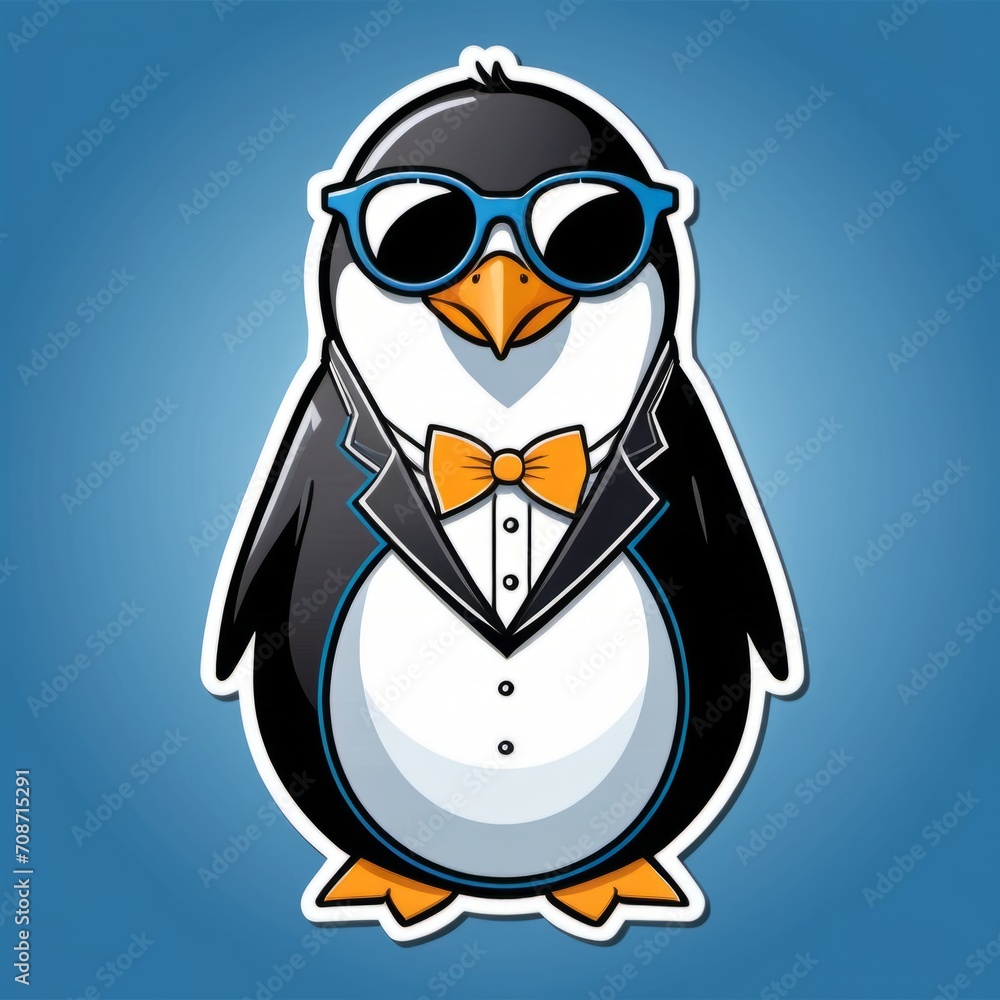 Fototapeta premium penguin with glasses