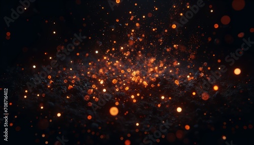 Smoldering Embers Glow and Float in a Vast Abyss of Darkness Generate Image