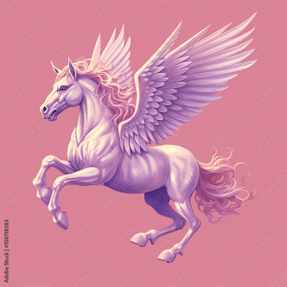 Beautiful horse unicorn mythology cute animal full of colors Beautiful horse unicorn mythology cute animal full of colors