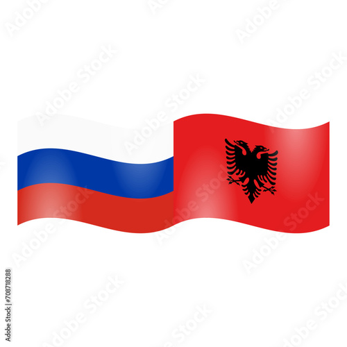 State flag of the Russian Federation and Albania