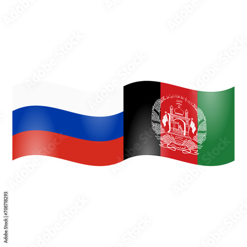 State flag of the Russian Federation and Afghanistan