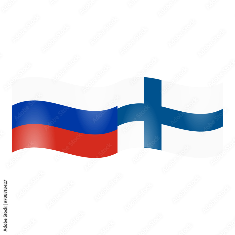 National flag of Russia and Finland National flag of Russia and Finland