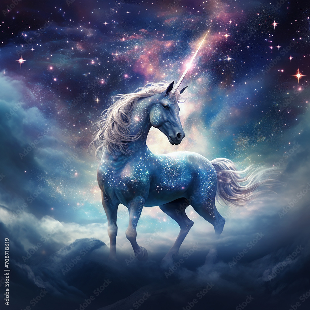 Beautiful horse unicorn mythology cute animal full of colors Beautiful horse unicorn mythology cute animal full of colors