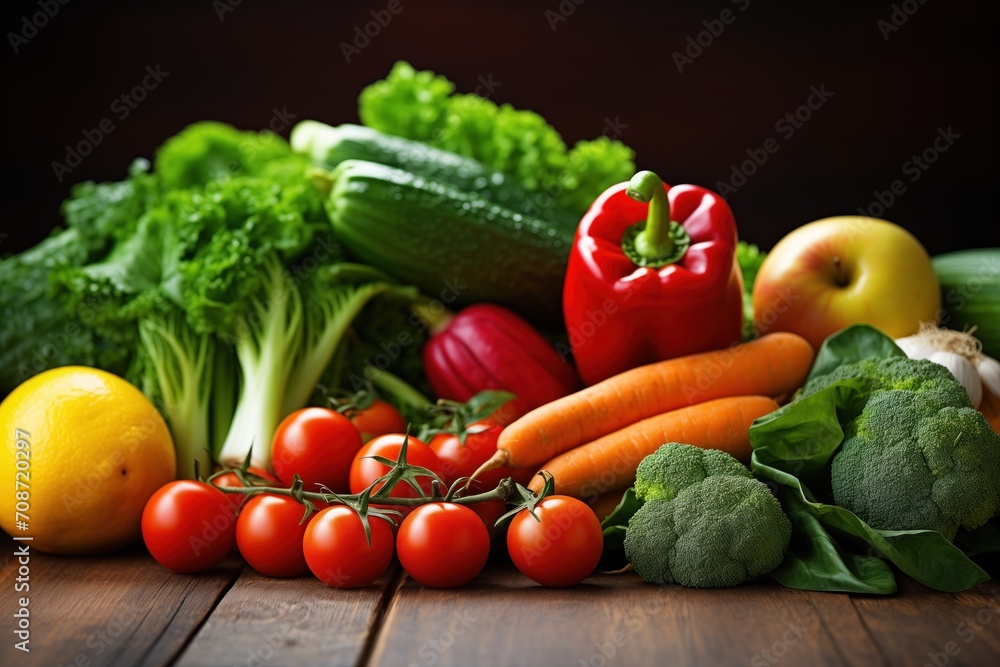 fresh vegetables on a dark background