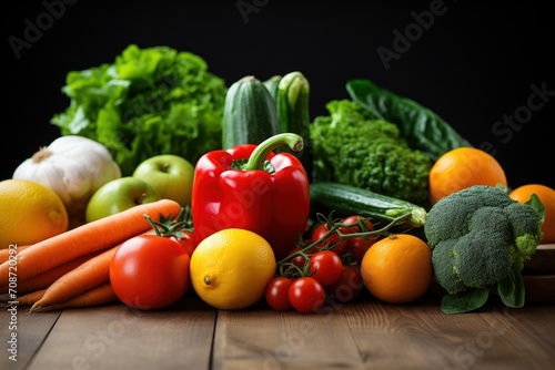 fresh vegetables on a dark background