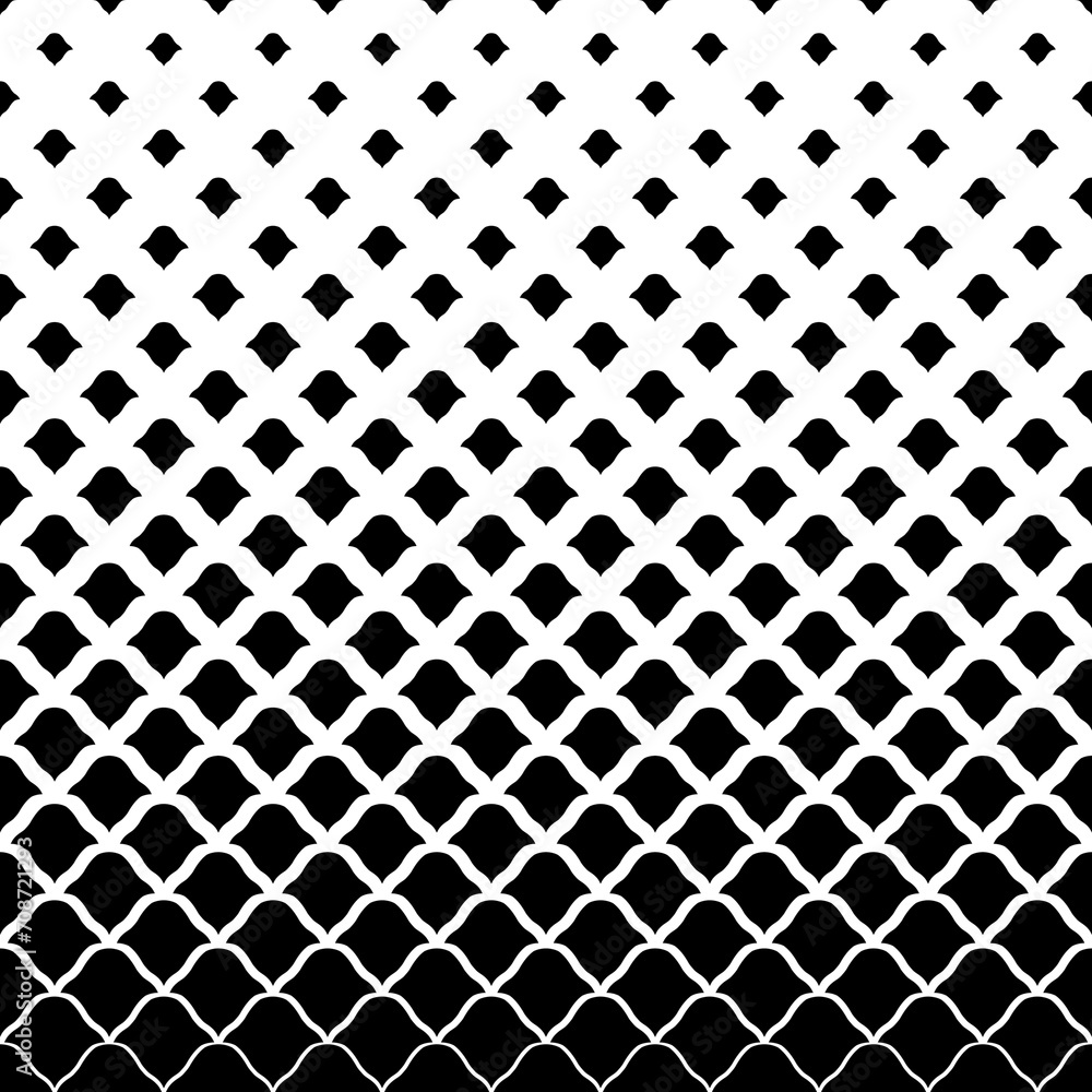 Degrade halftone fading abstract pattern. Black fades patern isolated on white background. Geometric faded design. Faded geometry transition prints. Artdeco geo intricate motif. Vector illustration - obrazy, fototapety, plakaty 
