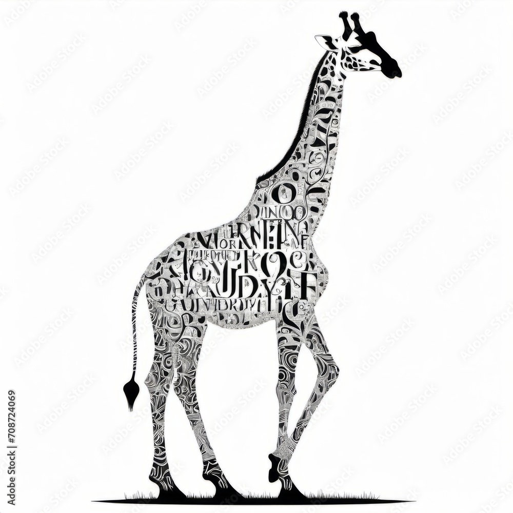 Obraz premium giraffe silhouette vector