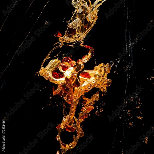Caramel crystals, colored drops