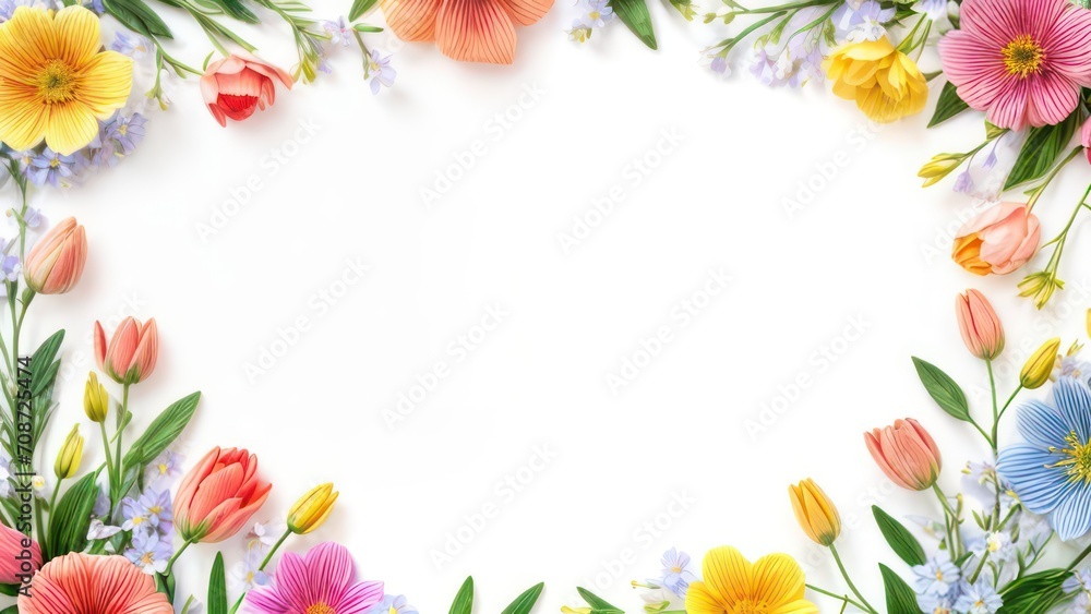 A lot of beautiful flowers. Beautiful festive background with place for text.