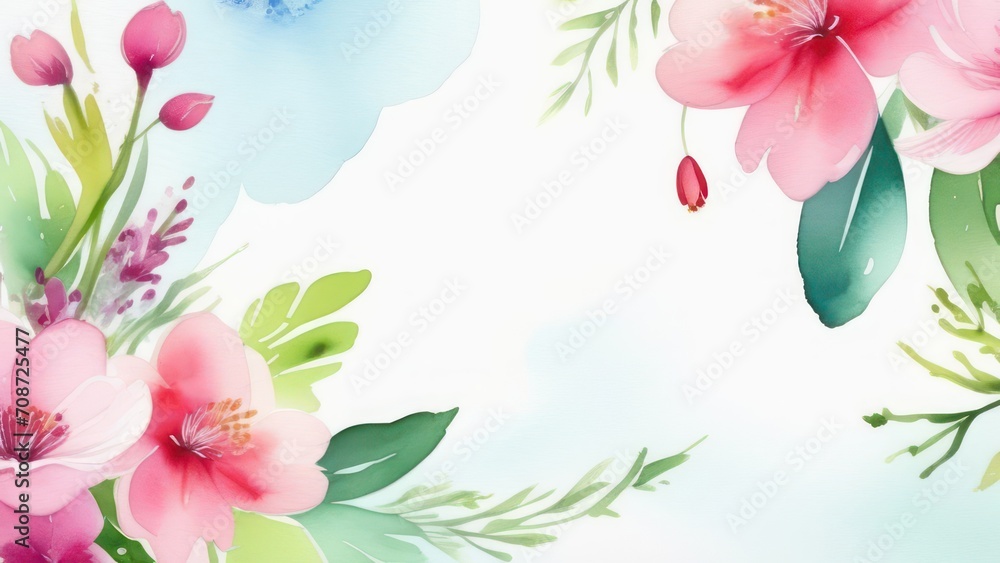 Naklejka premium A lot of beautiful flowers. Beautiful festive background with place for text.