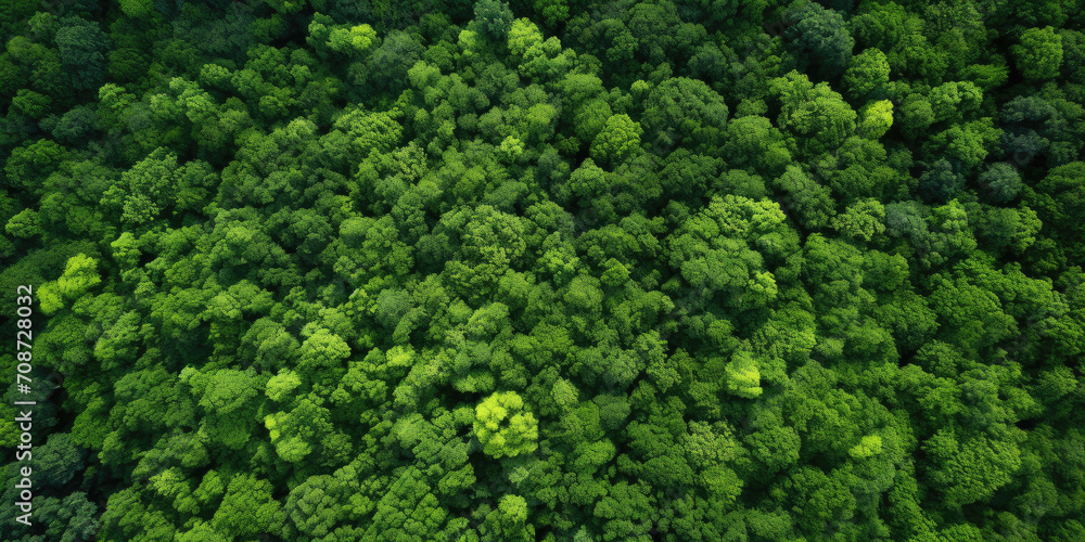 A captivating aerial view of a lush green forest, showcasing the beauty, texture, and pattern of nature from an elevated perspective.