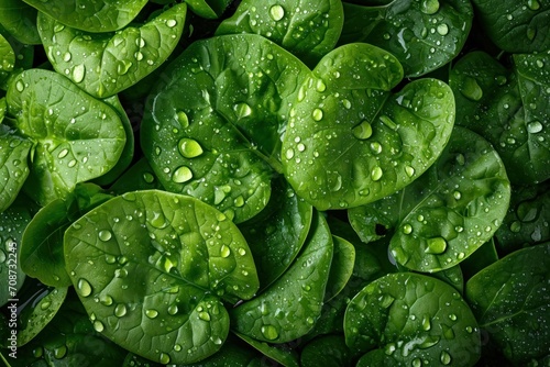 Fresh Spinach Leaves Background