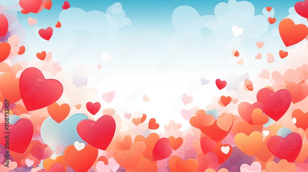 Valentines Love and Hearts Abstract Background, Copy Space
