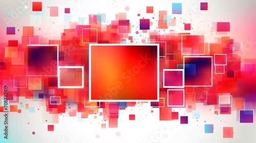 Abstract Square Frames Backdrop Design on White Background