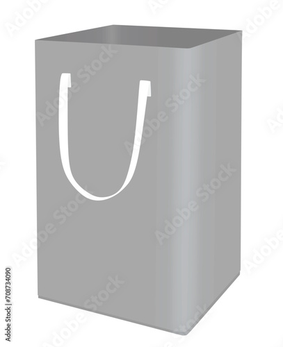 Grey clothes basket. vector illustration