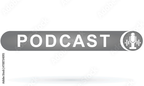 Podcast button icon. vector illustration