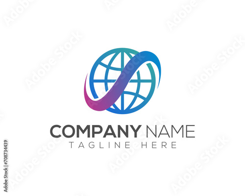Minimal Digital Global Logo Template. Global Tech Logo Logo Concept. 