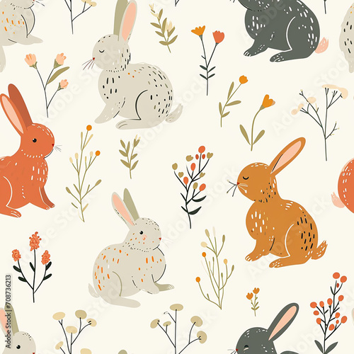 Playful Bunnies Seamless Pattern: Perfect for Kids