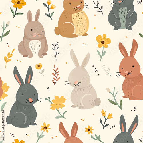 Playful Bunnies Seamless Pattern: Perfect for Kids