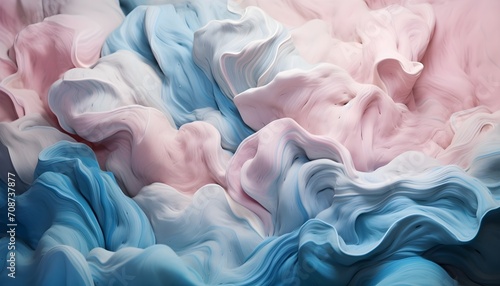 Waves of clouds of shades of pink and blue in pastel colors