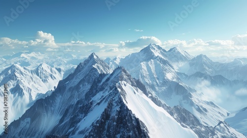 panorama of the mountains in winter © Rafa