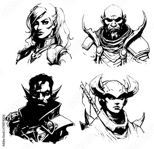 Grafiken aus den Bereichen : dungeons, Drachen, dragons, reg, Charakter, sci fi, science, fiction, fantasy, Skizze, sketch, silhouette, vektor, mittelalter, fan, fiktiv, Convention, 