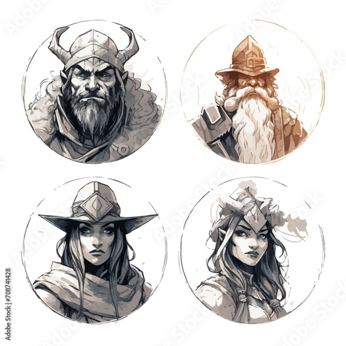 Grafiken aus den Bereichen : dungeons, Drachen, dragons, reg, Charakter, sci fi, science, fiction, fantasy, Skizze, sketch, silhouette, vektor, mittelalter, fan, fiktiv, Convention, 