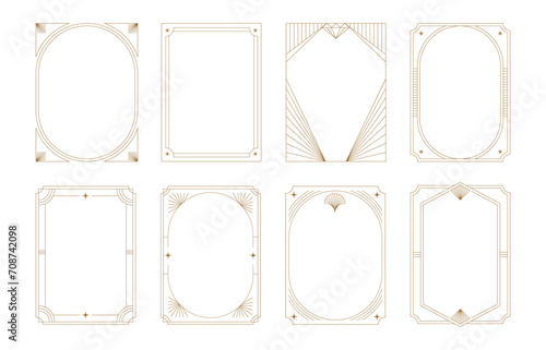 Art Deco frames minimalist collection. Elegant luxury borders and frames, vector templates design