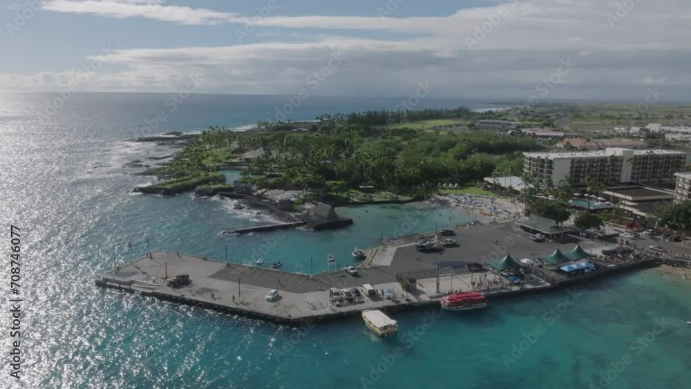 alt flying clockwise around Kailua Pier in Kona Hawaii alt flying clockwise around Kailua Pier in Kona Hawaii