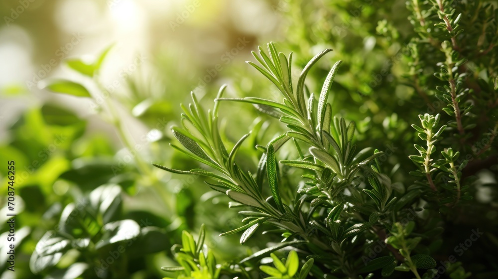  a close up of a green plant with sunlight shining through the leaves on the top of the plant and on the side of the plant is a blurry background.
