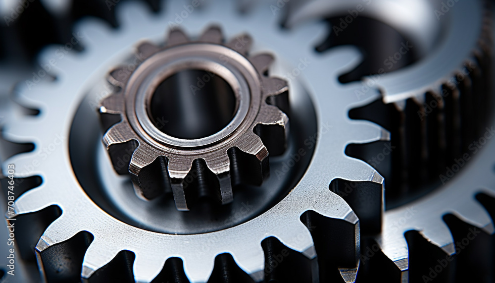 Interlocked machinery turning, teamwork in manufacturing equipment generated by AI Interlocked machinery turning, teamwork in manufacturing equipment generated by AI