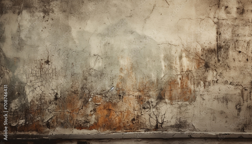 Dirty old rusty abstract damaged grunge stained wall building feature generated by AI