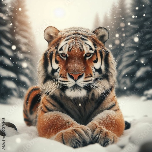 siberian tiger in snow