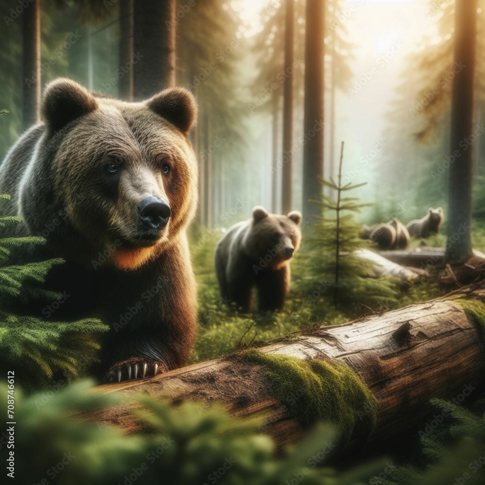 Obraz premium brown bear in the forest